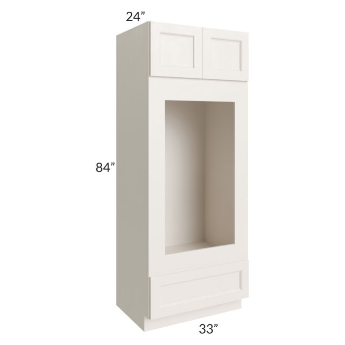 RTA Providence Cream Glaze 33" x 84" Double Oven or Oven/Microwave Cabinet with 1 Decorative End Panel