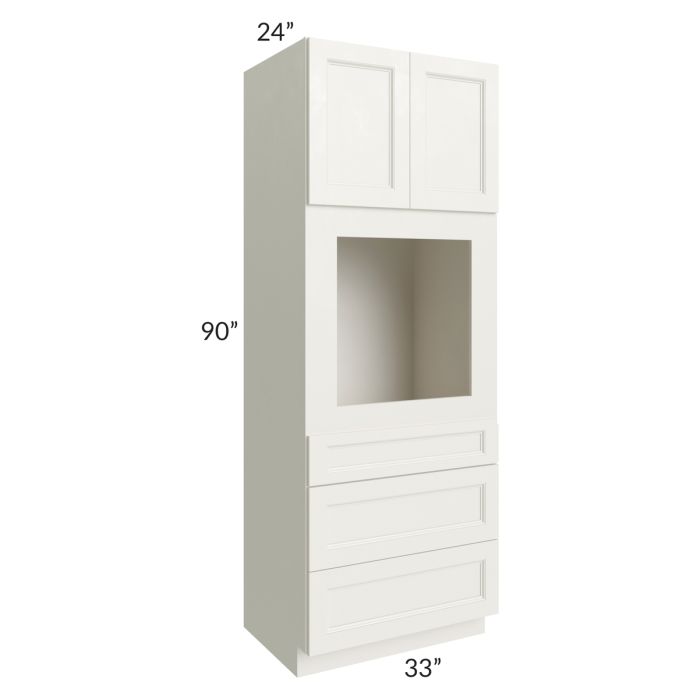 RTA Providence Cream Glaze 33" x 90" Oven Cabinet with 1 Decorative End Panel