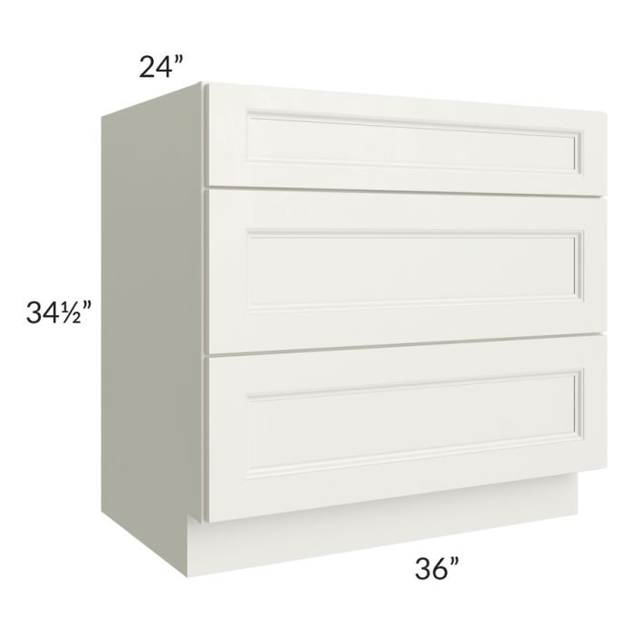 RTA Providence Cream Glaze 36" Drawer Base Cabinet with 2 Decorative End Panels