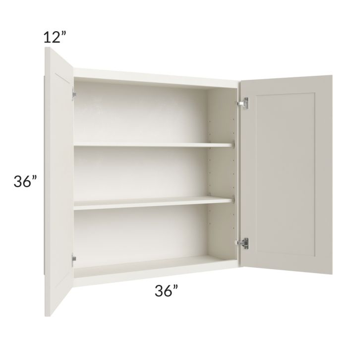 RTA Providence Cream Glaze 36" x 36" Wall Cabinet with 1 Decorative End Panel