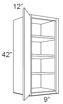 RTA Providence Cream Glaze 9" x 42" Wall Cabinet with 1 Decorative End Panel