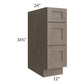 RTA Providence Natural Grey 12" Drawer Base Cabinet
