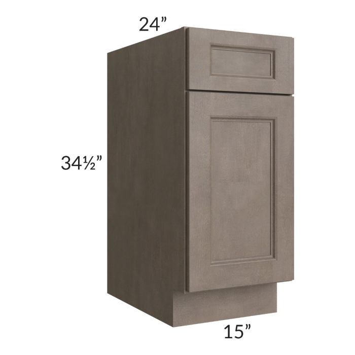 RTA Providence Natural Grey 15" Base Cabinet with 1 Decorative End Panel