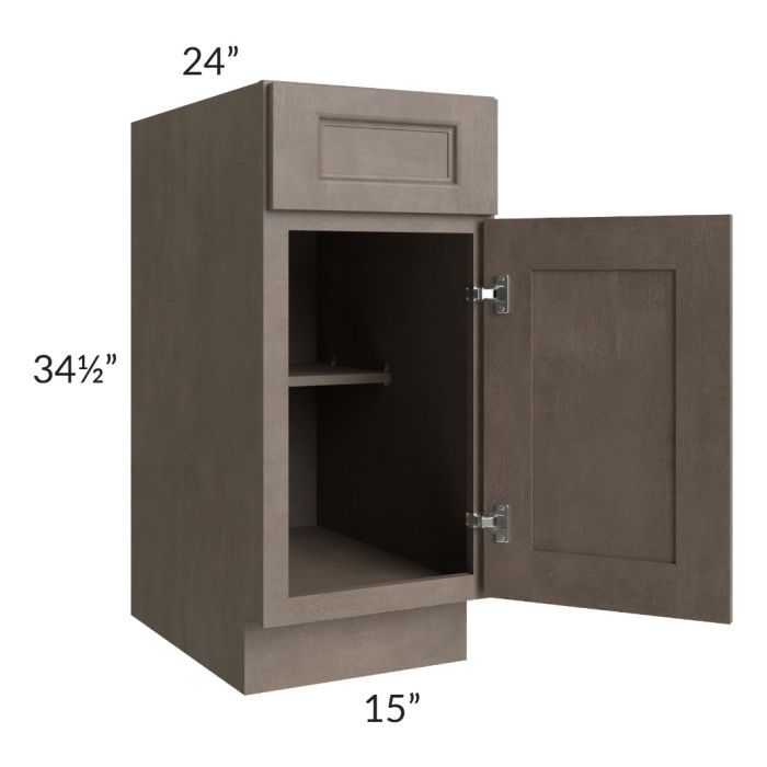 RTA Providence Natural Grey 15" Base Cabinet with 1 Decorative End Panel