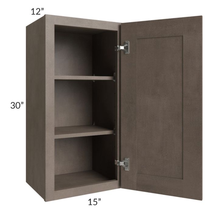 RTA Providence Natural Grey 15" x 30" Wall Cabinet with 2 Decorative End Panels