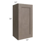RTA Providence Natural Grey 15" x 30" Wall Cabinet with Glass Door