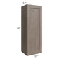 RTA Providence Natural Grey 15" x 42" Wall Cabinet with 1 Decorative End Panel, Glass Door, and Mullion Glass Door