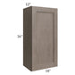 RTA Providence Natural Grey 18" x 36" Wall Cabinet with 2 Decorative End Panels, Glass Door, and Mullion Glass Door