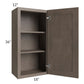 RTA Providence Natural Grey 18" x 36" Wall Cabinet with 2 Decorative End Panels, Glass Door, and Mullion Glass Door