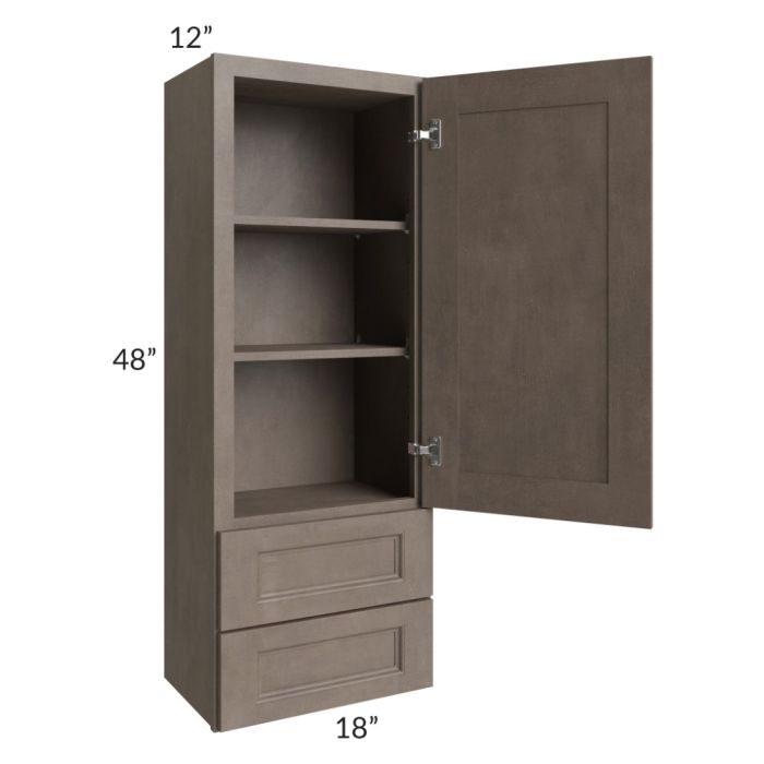 RTA Providence Natural Grey 18" x 48" Wall Cabinet With Drawers