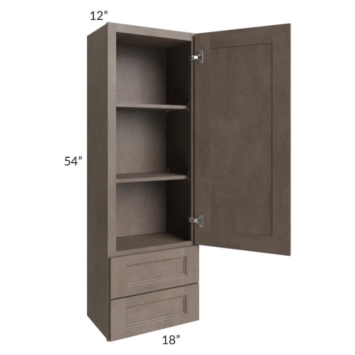 RTA Providence Natural Grey 18" x 54" Wall Cabinet With Drawers