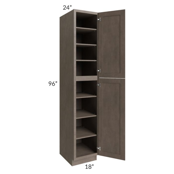 RTA Providence Natural Grey 18" x 96" Wall Pantry with 1 Decorative End Panel