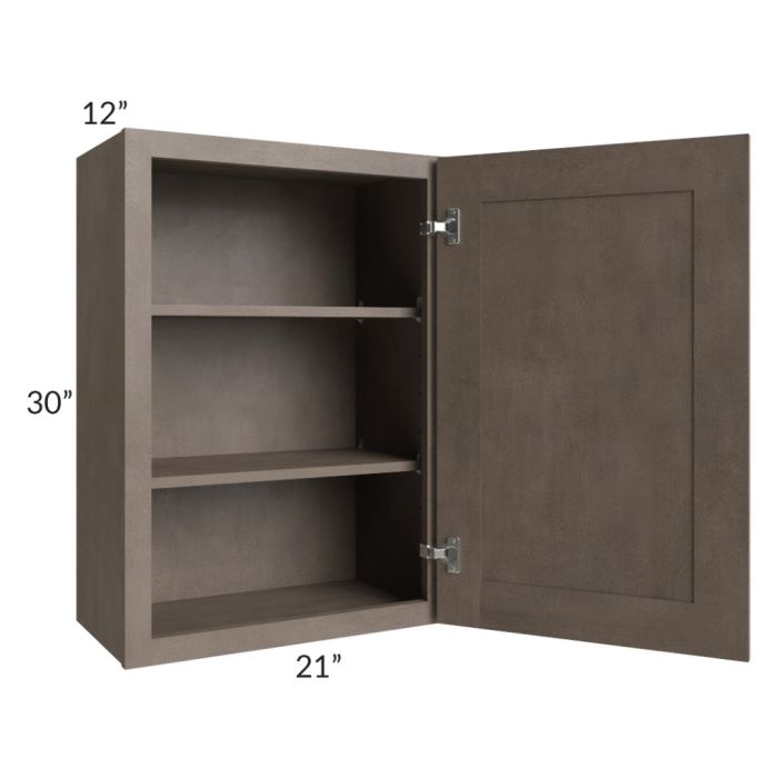 RTA Providence Natural Grey 21" x 30" Wall Cabinet with 2 Decorative End Panels