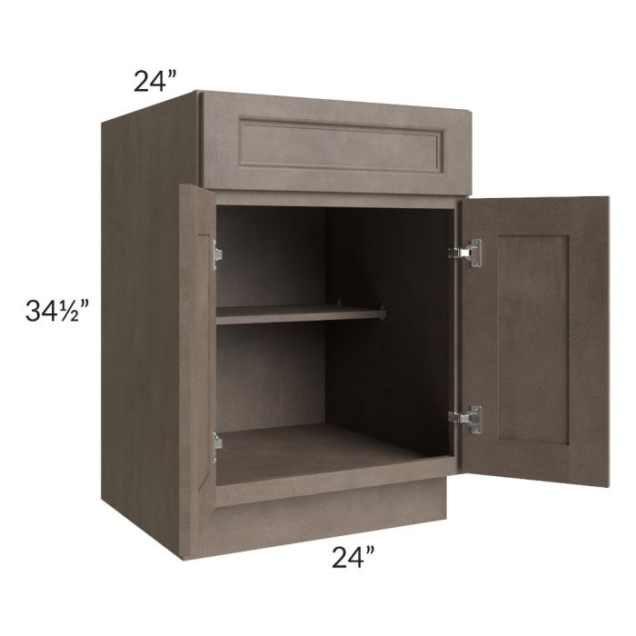 RTA Providence Natural Grey 24" Base Cabinet with 1 Decorative End Panel