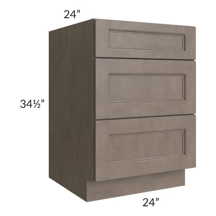 RTA Providence Natural Grey 24" Drawer Base Cabinet with 2 Decorative End Panels