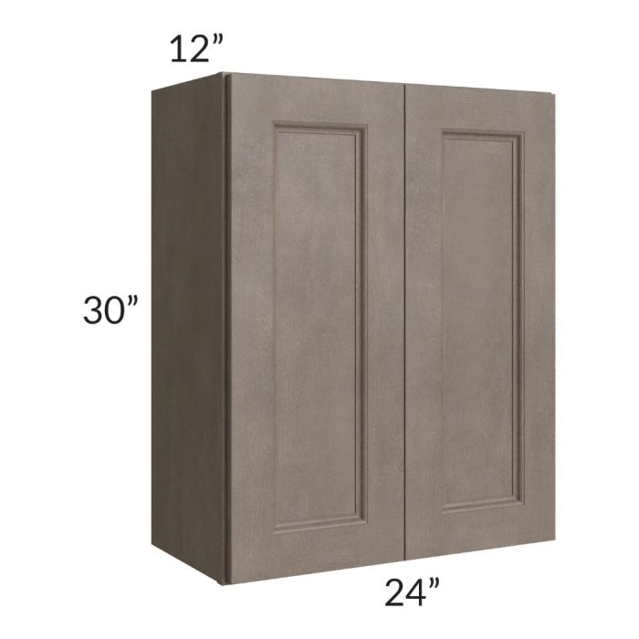 RTA Providence Natural Grey 24" x 30" Wall Cabinet with 1 Decorative End Panel