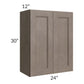 RTA Providence Natural Grey 24" x 30" Wall Cabinet with 2 Decorative End Panels