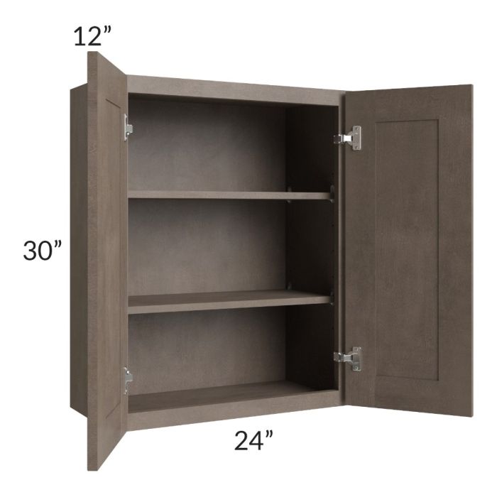 RTA Providence Natural Grey 24" x 30" Wall Cabinet with 2 Decorative End Panels