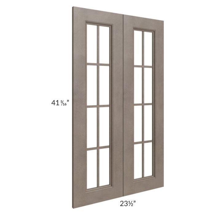RTA Providence Natural Grey 24" x 42" Mullion Glass Doors Only with Glass Included