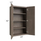 RTA Providence Natural Grey 24" x 42" Wall Cabinet with 2 Decorative End Panels and Mullion Glass Door