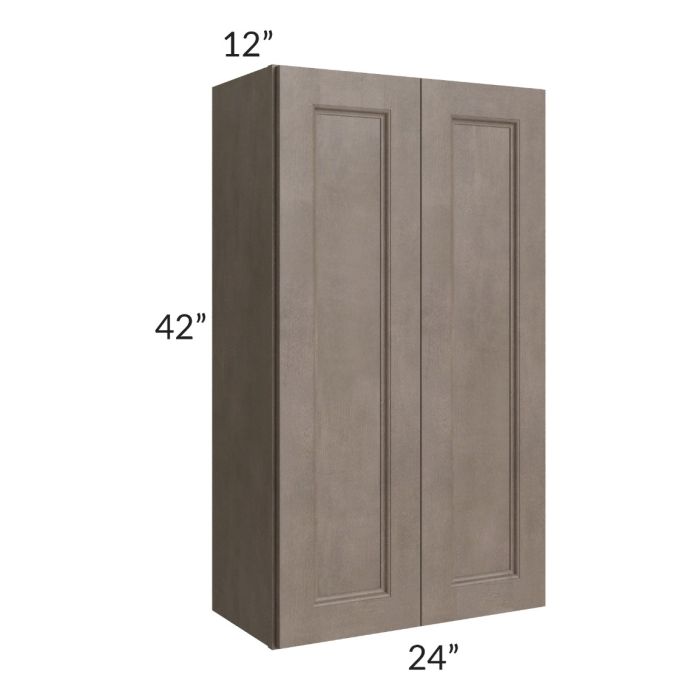 RTA Providence Natural Grey 24" x 42" Wall Cabinet with Mullion Glass Door
