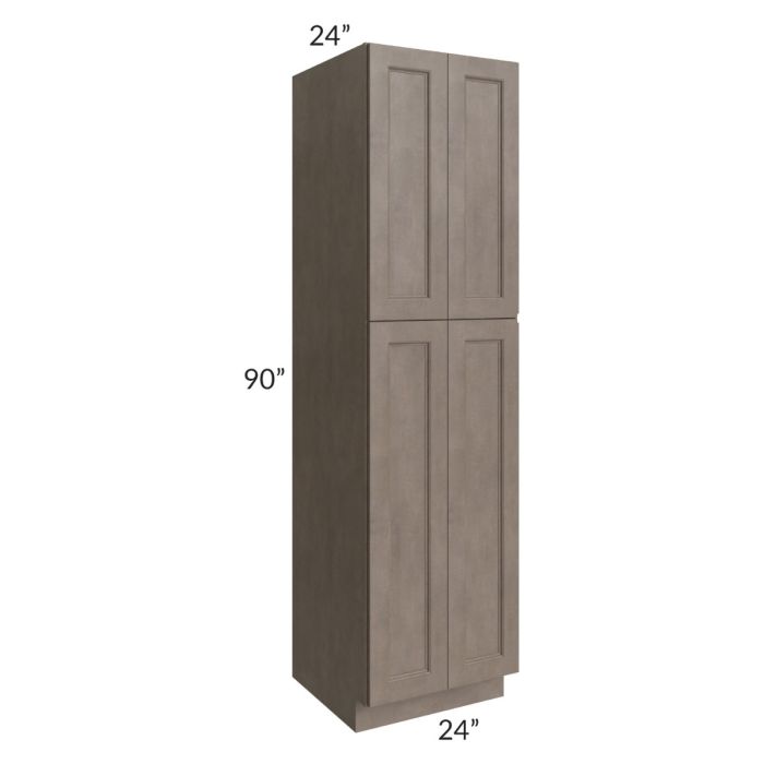 RTA Providence Natural Grey 24" x 90" Wall Pantry with 2 Decorative End Panels and 2 Roll Out Trays
