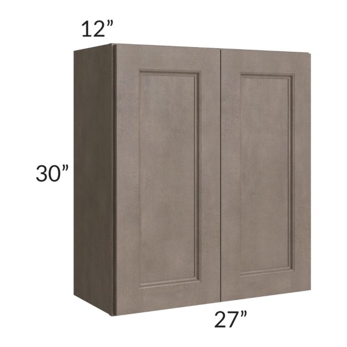 RTA Providence Natural Grey 27" x 30" Wall Cabinet with 1 Decorative End Panel