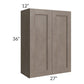 RTA Providence Natural Grey 27" x 36" Wall Cabinet with 1 Decorative End Panel