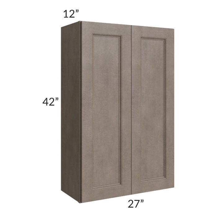 RTA Providence Natural Grey 27" x 42" Wall Cabinet with 1 Decorative End Panel