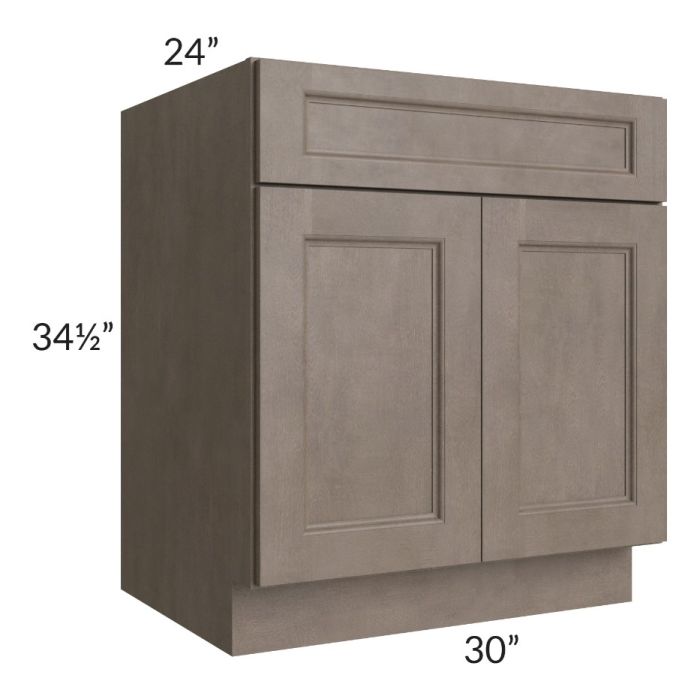 RTA Providence Natural Grey 30" Base Cabinet with 2 Decorative End Panels