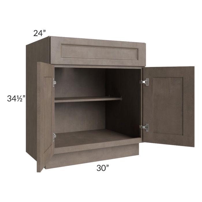 RTA Providence Natural Grey 30" Base Cabinet with 2 Decorative End Panels