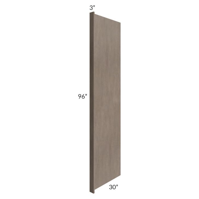 RTA Providence Natural Grey 30" x 96" Refrigerator End Panel with a 3" Return