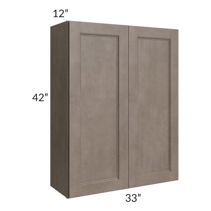 RTA Providence Natural Grey 33" x 42" Wall Cabinet with 2 Decorative End Panels