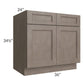 RTA Providence Natural Grey 36" Base Cabinet with 1 Decorative End Panel and 2 Roll Out Trays