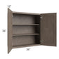 RTA Providence Natural Grey 36" x 36" Wall Cabinet with 1 Decorative End Panel and Mullion Glass Door