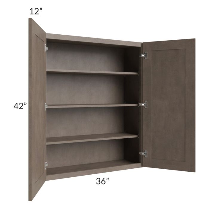 RTA Providence Natural Grey 36" x 42" Wall Cabinet with 2 Decorative End Panels
