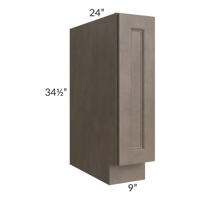 RTA Providence Natural Grey 9" Full Height Door Base Cabinet with 1 Decorative End Panel