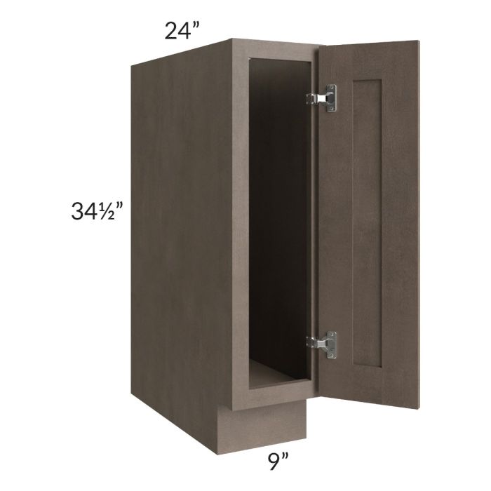 RTA Providence Natural Grey 9" Full Height Door Base Cabinet with 1 Decorative End Panel