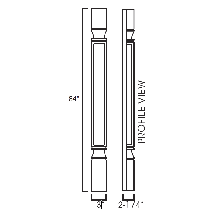 RTA Providence Natural Grey POLE75-T384-TS Decorative Half Leg