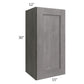 RTA Providence Slate Grey 15" x 30" Wall Cabinet with Mullion Glass Door