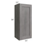 RTA Providence Slate Grey 15" x 36" Wall Cabinet with Mullion Glass Door