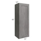 RTA Providence Slate Grey 15" x 42" Wall Cabinet with 1 Decorative End Panel and Mullion Glass Door