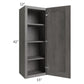 RTA Providence Slate Grey 15" x 42" Wall Cabinet with 1 Decorative End Panel