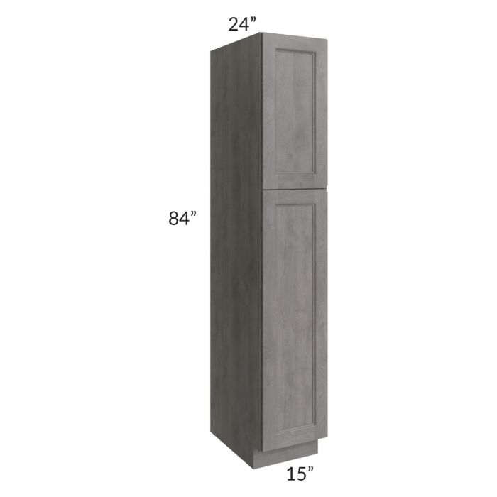 RTA Providence Slate Grey 15" x 84" Wall Pantry with 4 Roll Out Trays