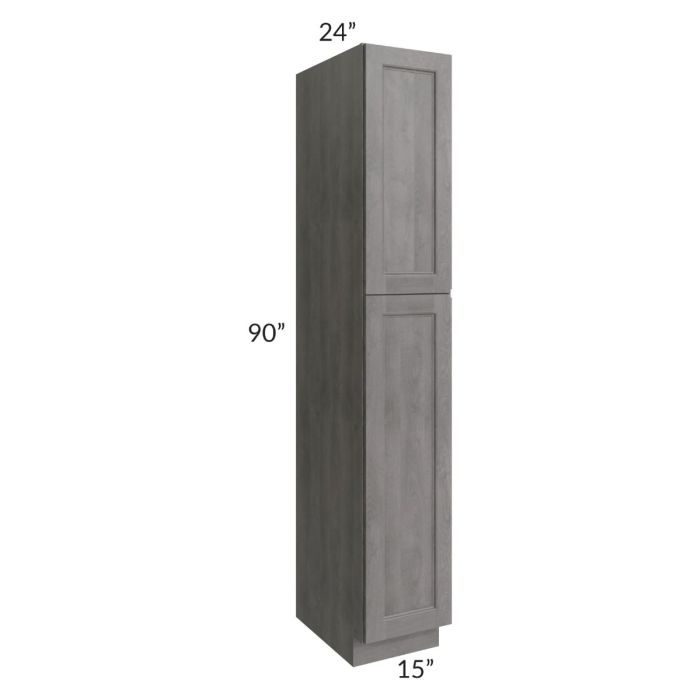 RTA Providence Slate Grey 15" x 90" Wall Pantry with 3 Roll Out Trays