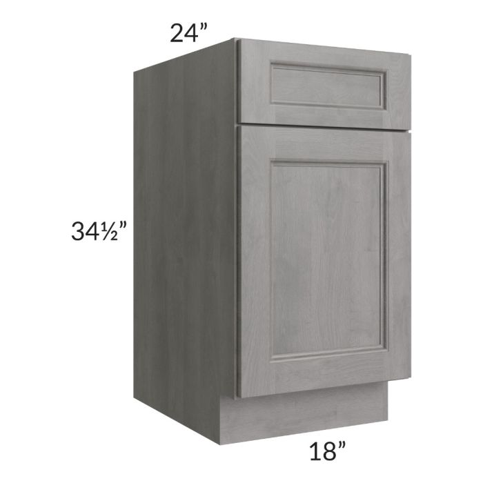 RTA Providence Slate Grey 18" Base Cabinet with 1 Decorative End Panel