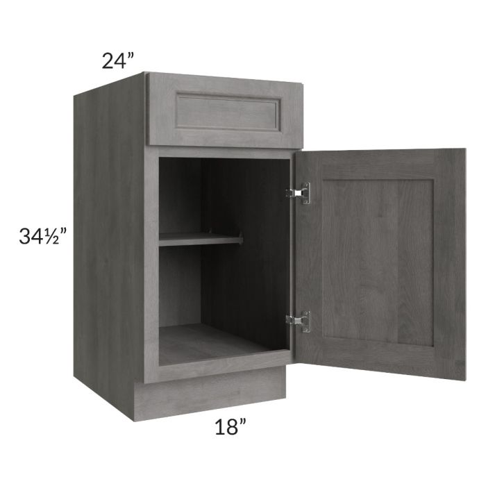 RTA Providence Slate Grey 18" Base Cabinet with 2 Decorative End Panels