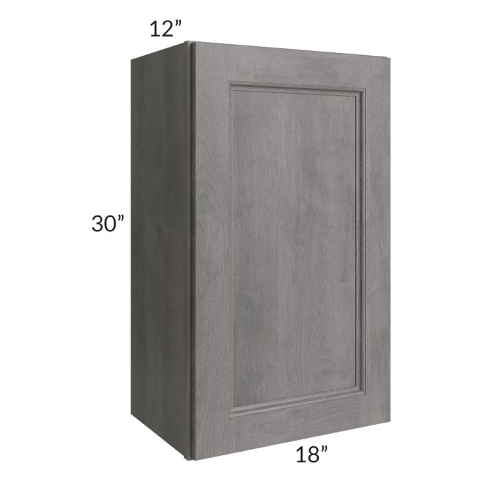 RTA Providence Slate Grey 18" x 30" Wall Cabinet with 1 Decorative End Panel