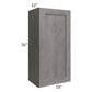 RTA Providence Slate Grey 18" x 36" Wall Cabinet with Glass Door