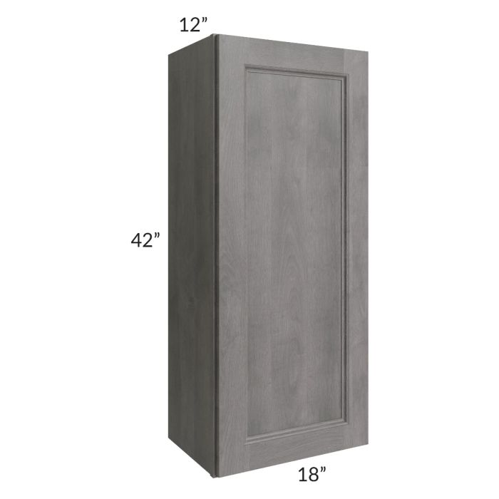 RTA Providence Slate Grey 18" x 42" Wall Cabinet with Glass Door